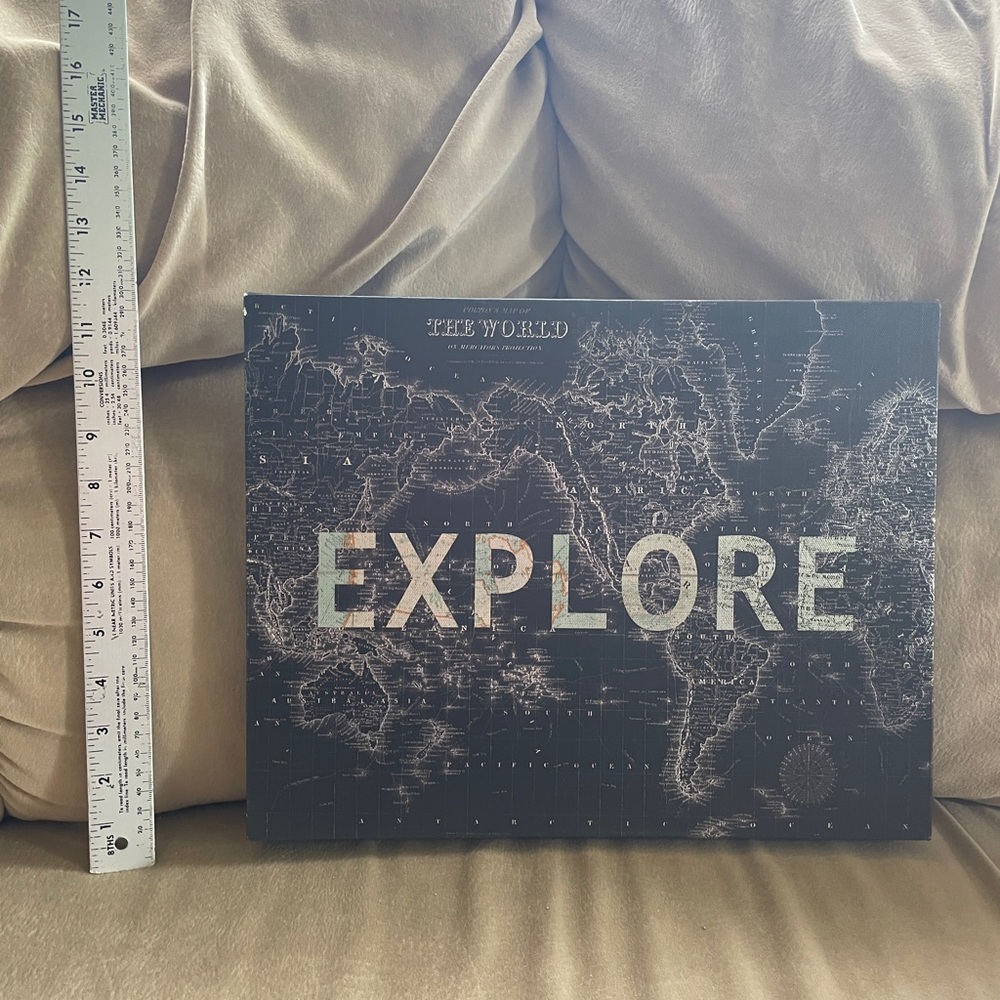 Canvas wall map explore decoration